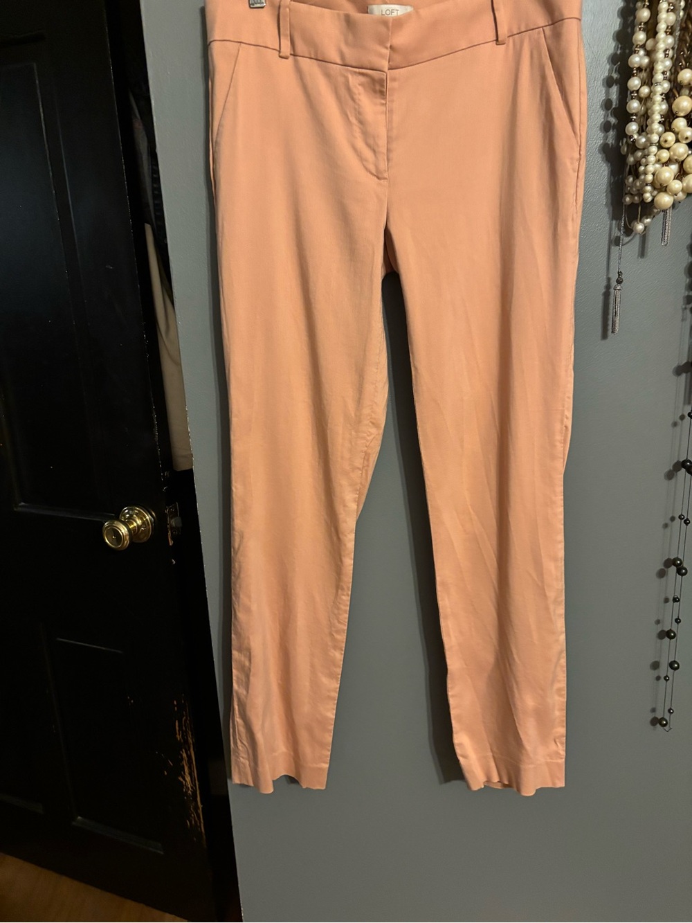 LOFT Straight Leg Dress Pants in Soft Peach